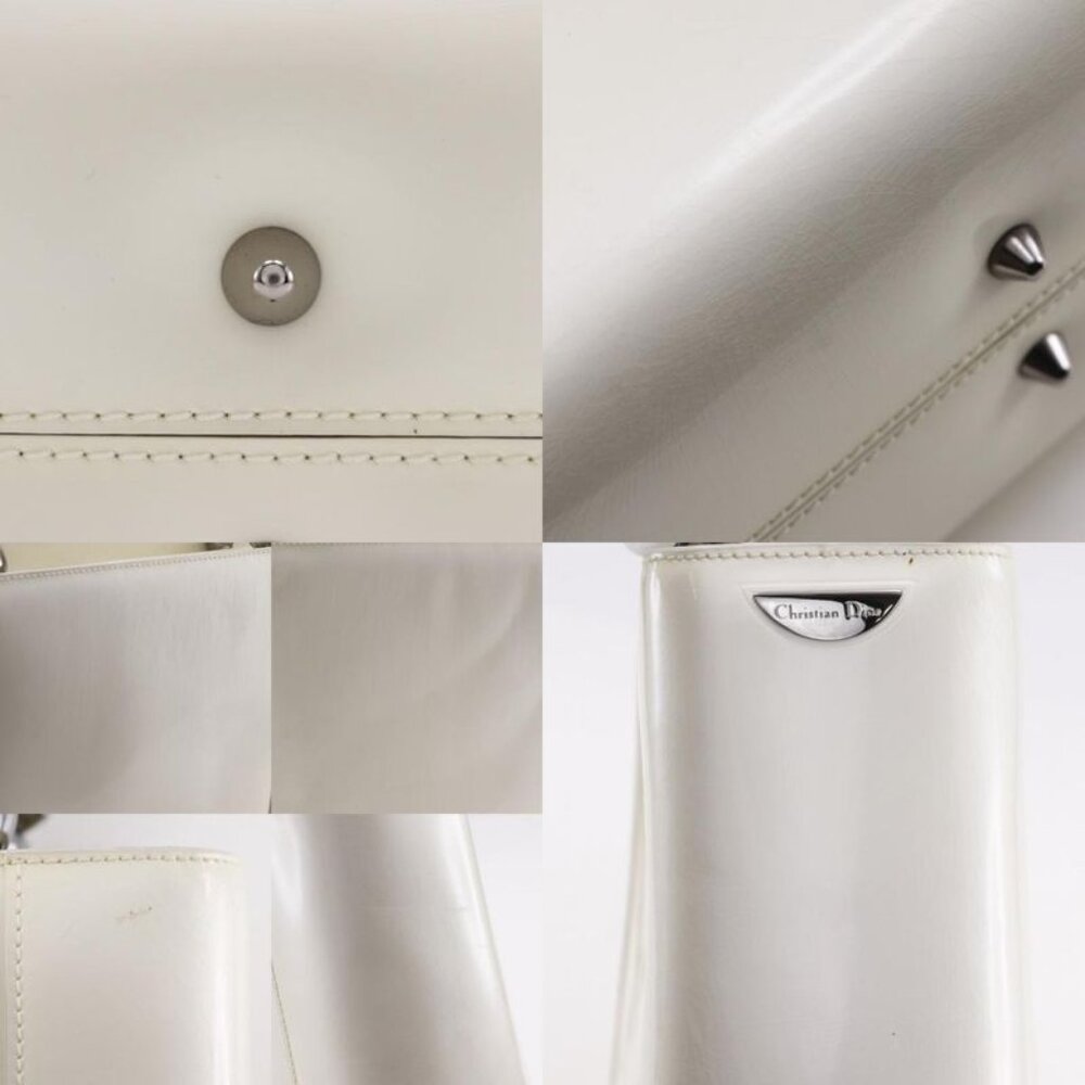 Christian Dior Maris Pearl 2-Way Shoulder Patent Leather Off White - Picture 8 of 10